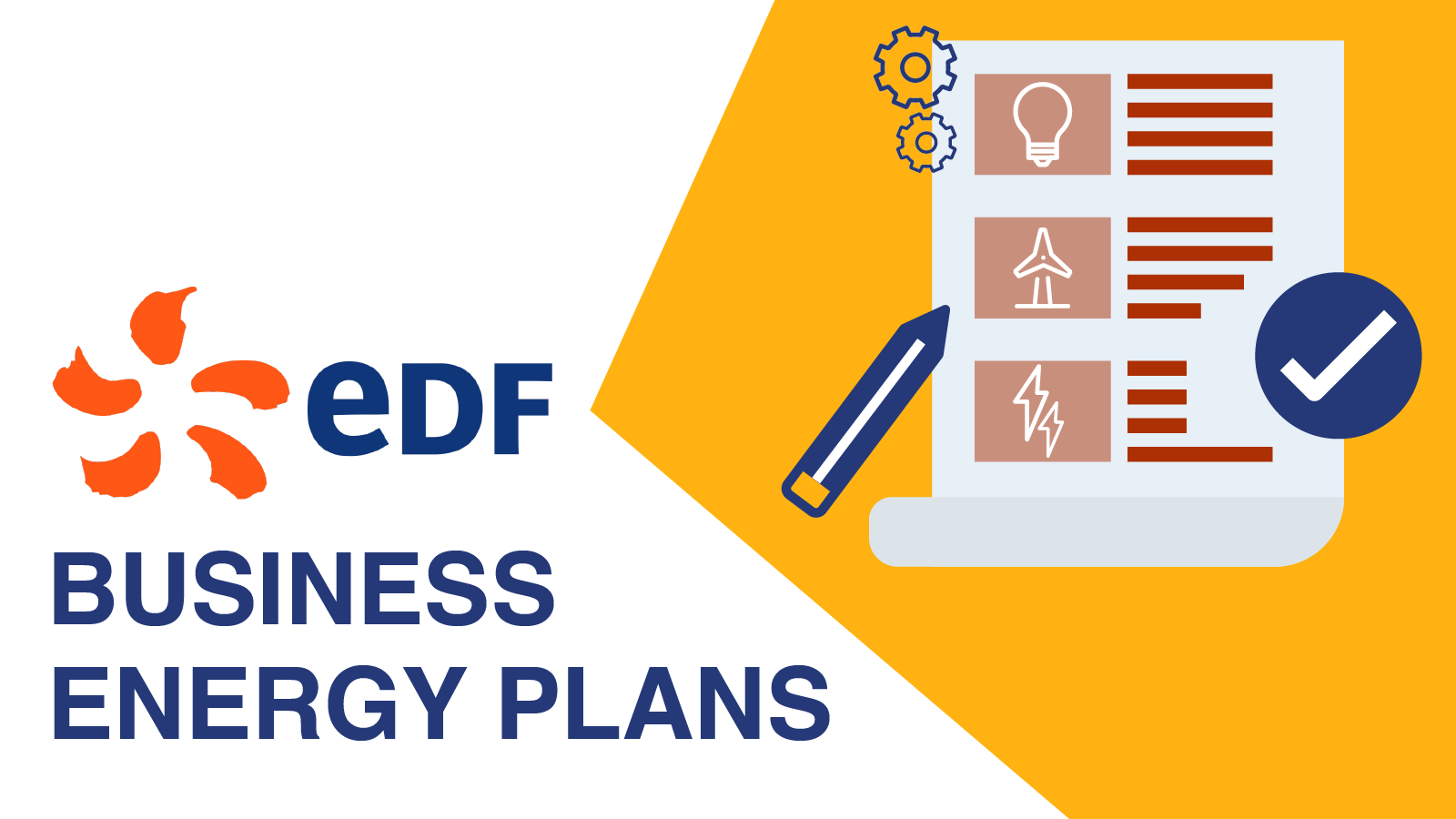 EDF Business Energy plans, with a checklist of said plans.